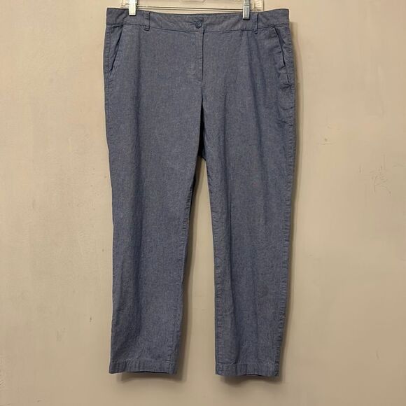 Talbots chambray weekend chinos Size 14P EUC - Picture 1 of 8